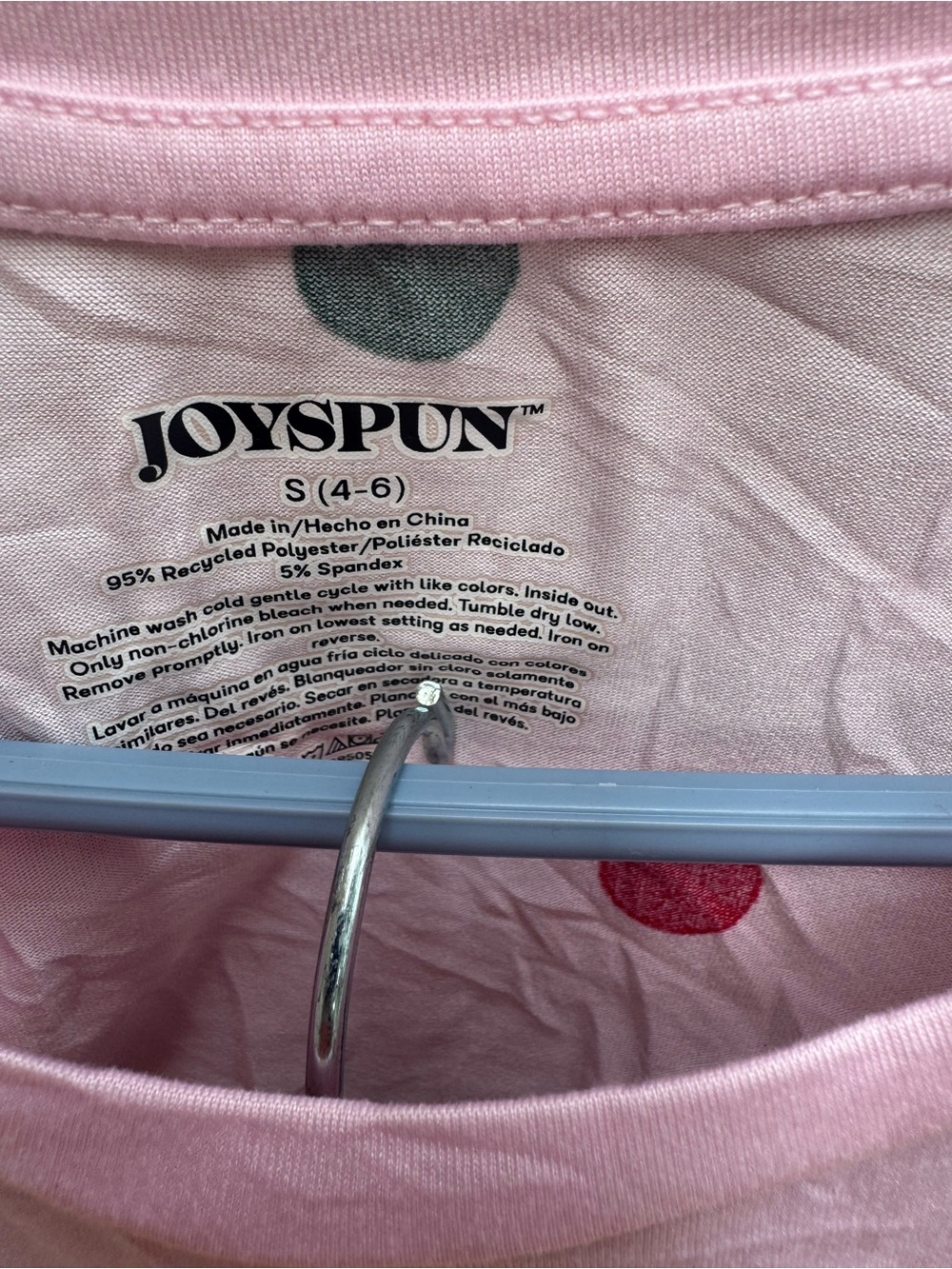 Joyspun Women's Pink Polka Dot Sleep Tee - Small